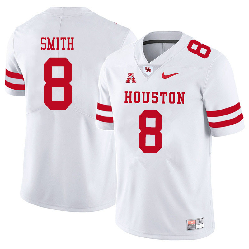 Men #8 Chandler Smith Houston Cougars College Football Jerseys Sale-White - Click Image to Close